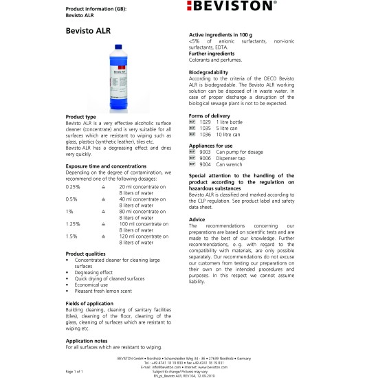 Bevisto W1-5L Promotion